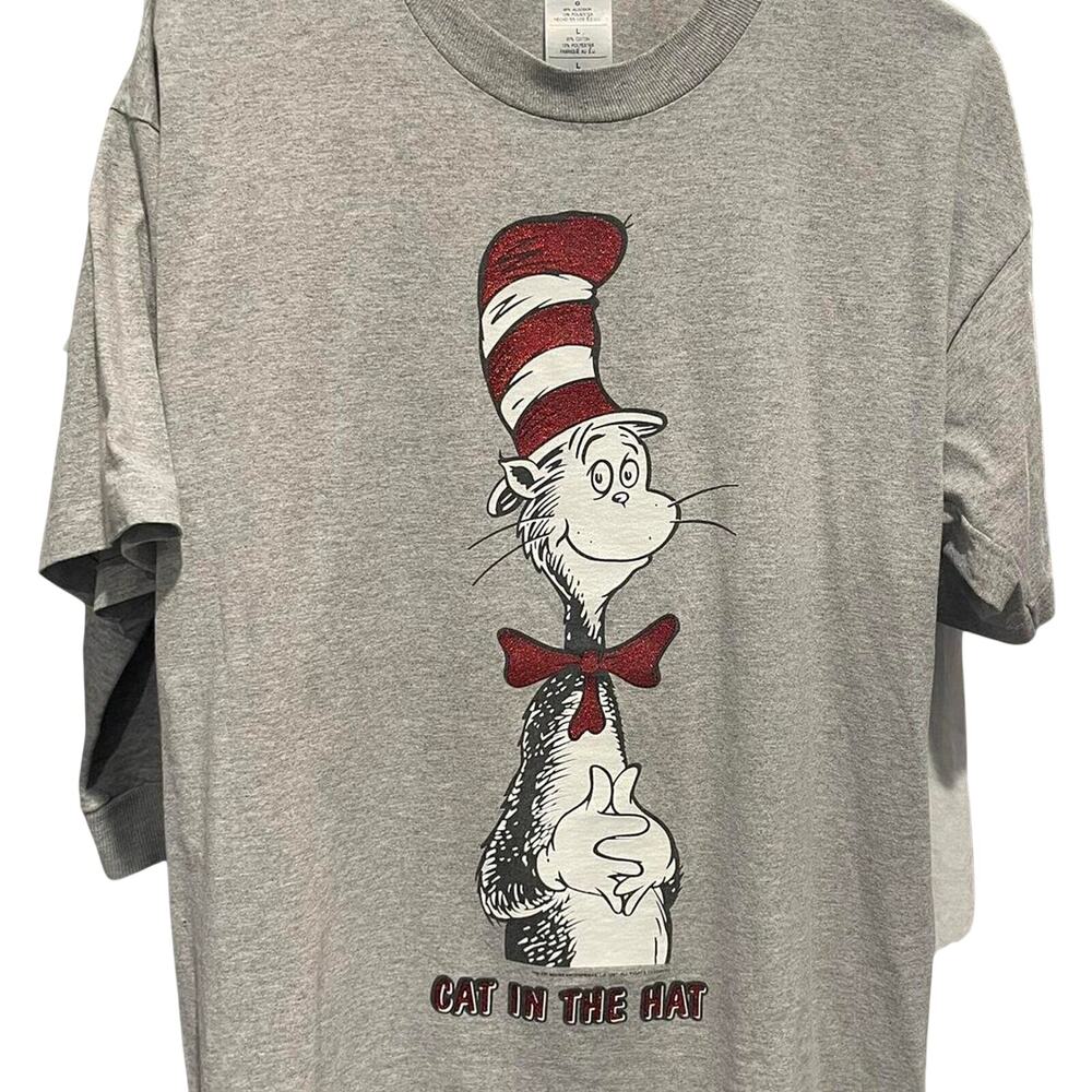 Vintage 90s Cat in the Hat Dr. Seuss 1997 Single Stitch Shirt Adult Large
